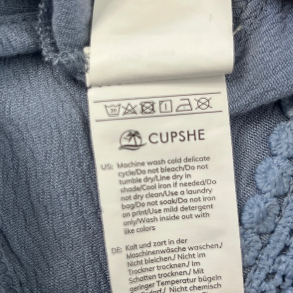 Cupshe Plunging V Neck Cover Up Dress Light Blue Small - Picture 4 of 6